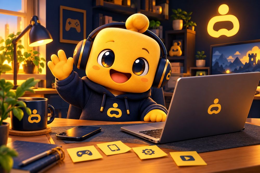 Inside the SumoPlay studio — our mascot at work on new apps and games